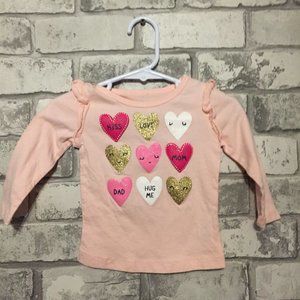 Carter's Baby Girl's Heart Shirt Size 9 Months